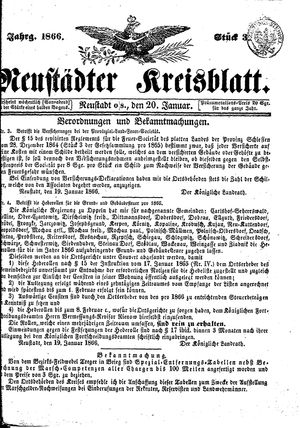 Neustädter Kreisblatt vom 20.01.1866