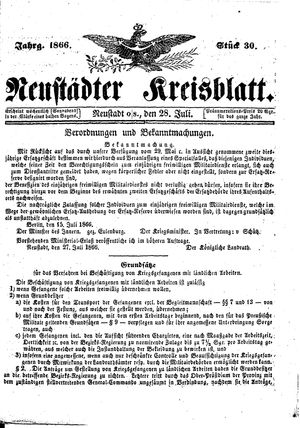 Neustädter Kreisblatt vom 28.07.1866