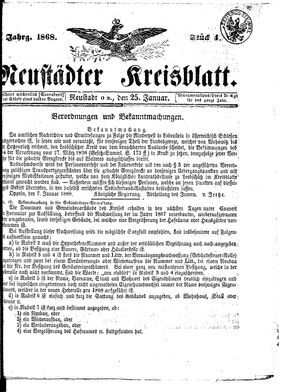 Neustädter Kreisblatt on Jan 25, 1868
