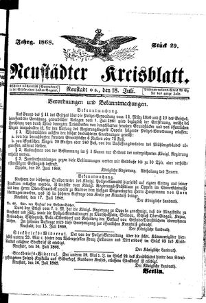 Neustädter Kreisblatt on Jul 18, 1868