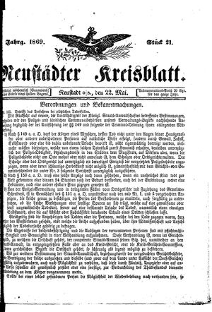 Neustädter Kreisblatt vom 22.05.1869