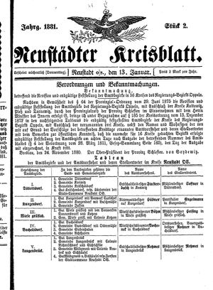 Neustädter Kreisblatt vom 13.01.1881