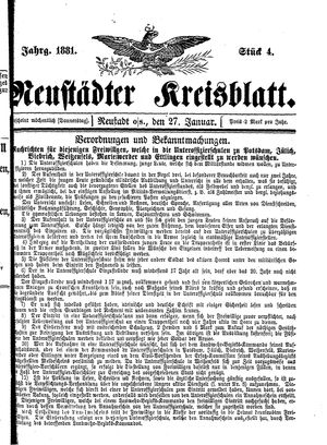Neustädter Kreisblatt on Jan 27, 1881