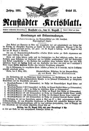 Neustädter Kreisblatt vom 11.08.1881