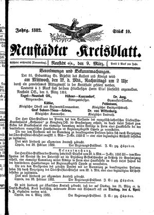 Neustädter Kreisblatt vom 09.03.1882
