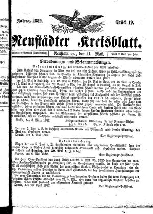 Neustädter Kreisblatt on May 11, 1882