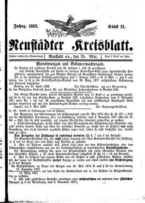 Neustädter Kreisblatt on May 25, 1882