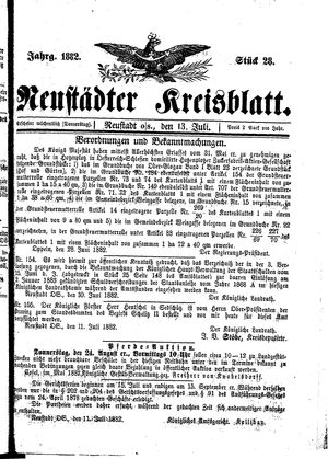 Neustädter Kreisblatt on Jul 13, 1882