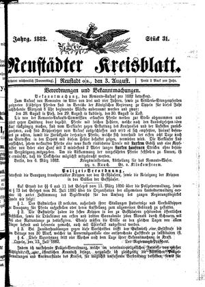 Neustädter Kreisblatt on Aug 3, 1882