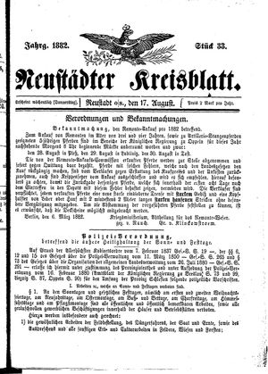 Neustädter Kreisblatt vom 17.08.1882
