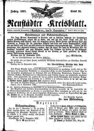 Neustädter Kreisblatt vom 21.09.1882