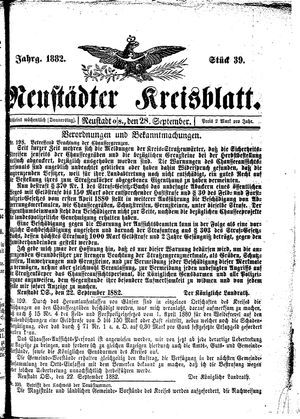 Neustädter Kreisblatt vom 28.09.1882