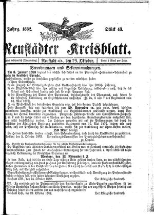 Neustädter Kreisblatt vom 26.10.1882