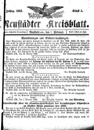 Neustädter Kreisblatt on Feb 1, 1883