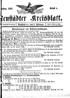 Neustädter Kreisblatt vom 08.02.1883