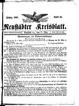 Neustädter Kreisblatt on May 17, 1883