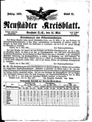 Neustädter Kreisblatt vom 21.05.1891