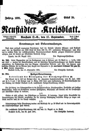 Neustädter Kreisblatt vom 17.09.1891