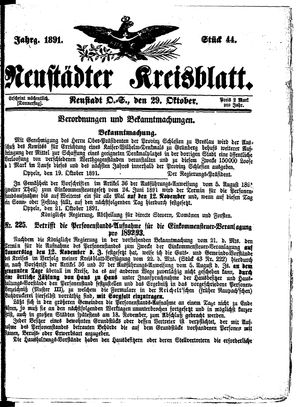 Neustädter Kreisblatt vom 29.10.1891