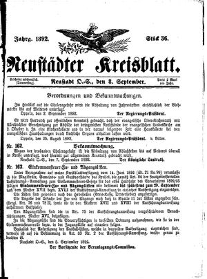 Neustädter Kreisblatt vom 08.09.1892