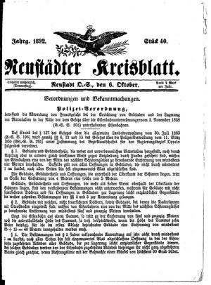 Neustädter Kreisblatt vom 06.10.1892