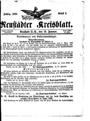 Neustädter Kreisblatt on Jan 19, 1893