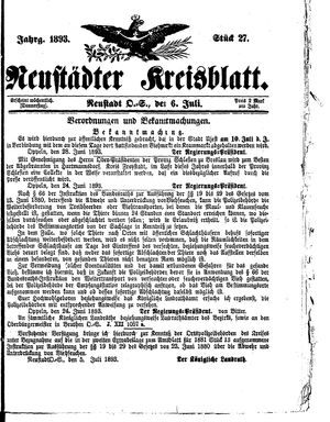 Neustädter Kreisblatt vom 06.07.1893