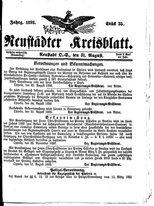 Neustädter Kreisblatt vom 31.08.1893