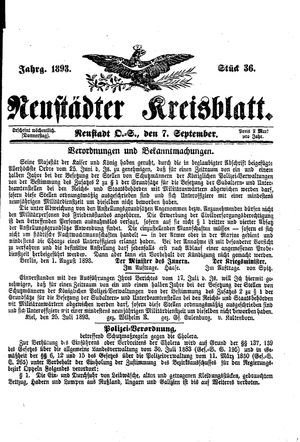 Neustädter Kreisblatt vom 07.09.1893