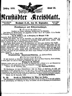Neustädter Kreisblatt vom 28.09.1893
