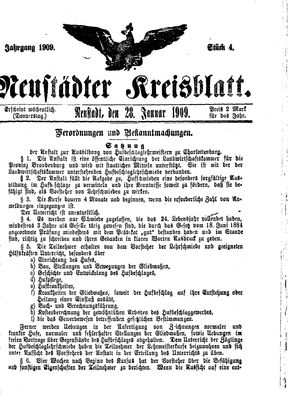 Neustädter Kreisblatt vom 28.01.1909