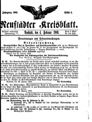 Neustädter Kreisblatt vom 04.02.1909