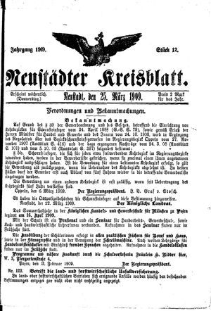Neustädter Kreisblatt vom 25.03.1909
