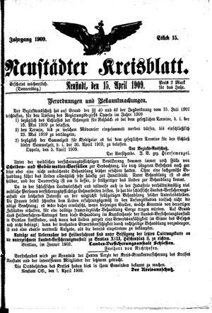 Neustädter Kreisblatt vom 15.04.1909