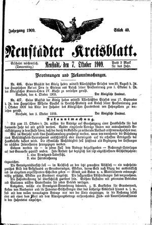 Neustädter Kreisblatt on Oct 7, 1909