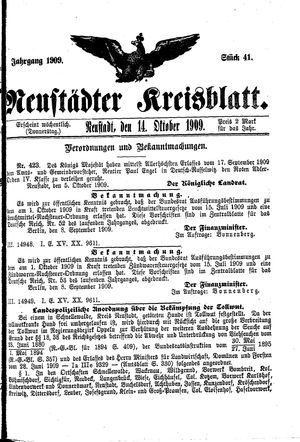 Neustädter Kreisblatt vom 14.10.1909