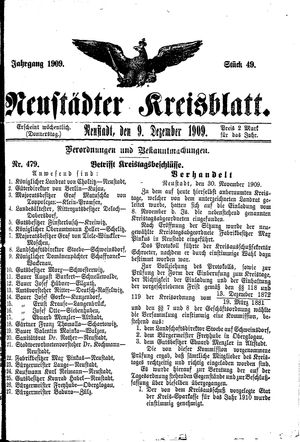 Neustädter Kreisblatt vom 09.12.1909
