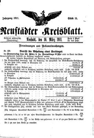 Neustädter Kreisblatt vom 16.03.1911