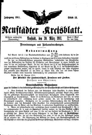 Neustädter Kreisblatt vom 30.03.1911