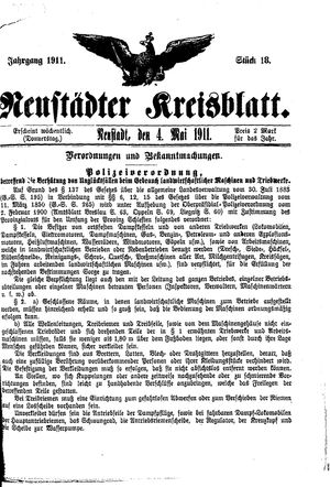 Neustädter Kreisblatt vom 04.05.1911