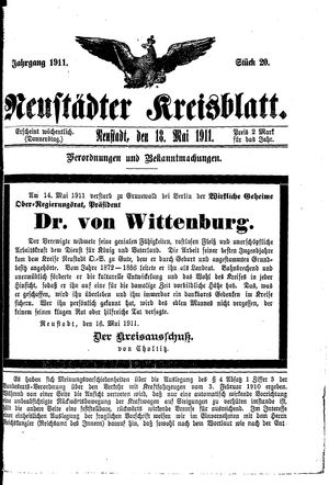 Neustädter Kreisblatt vom 18.05.1911