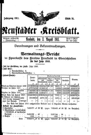 Neustädter Kreisblatt vom 03.08.1911