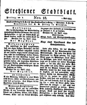 Strehlener Stadtblatt vom 01.05.1835