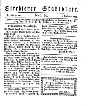 Strehlener Stadtblatt on Sep 4, 1835