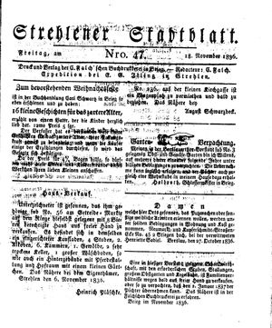 Strehlener Stadtblatt vom 18.11.1836