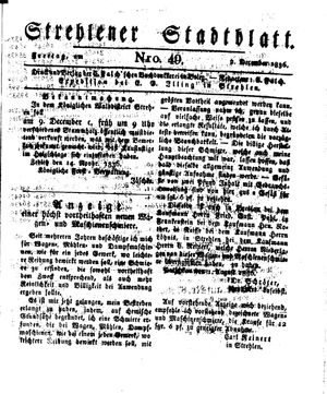 Strehlener Stadtblatt vom 02.12.1836