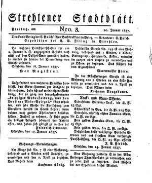 Strehlener Stadtblatt on Jan 20, 1837
