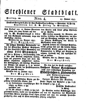 Strehlener Stadtblatt on Jan 27, 1837