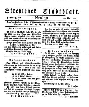 Strehlener Stadtblatt vom 12.05.1837