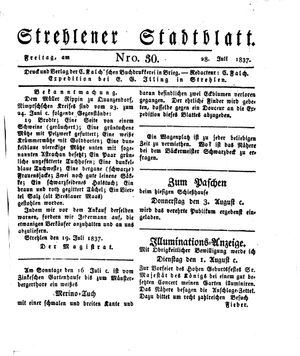 Strehlener Stadtblatt on Jul 28, 1837